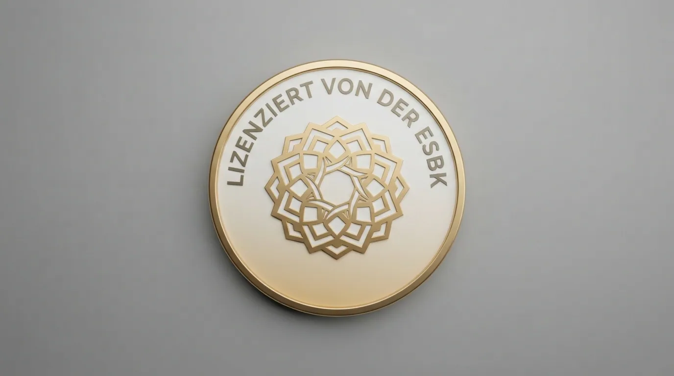 Das offizielle Logo der ESBK neben einem Schweizer Pass und einem Schloss-Symbol