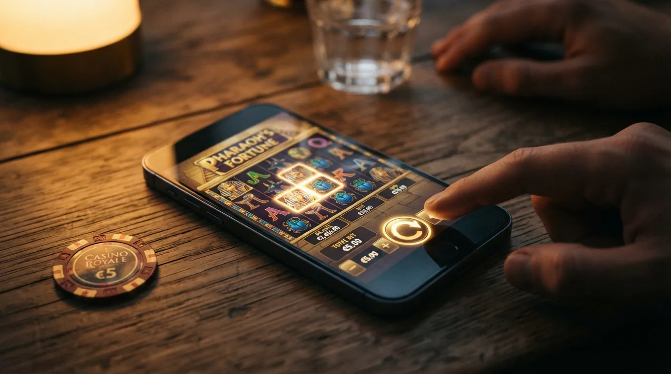 Legacy of Dead-Startbildschirm mit Einsatzwahl und Spin-Button
